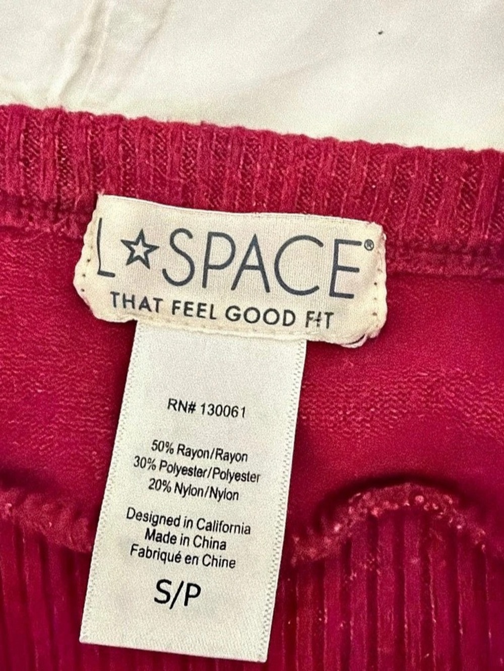 LSPACE Crop Top in Pink Size Small